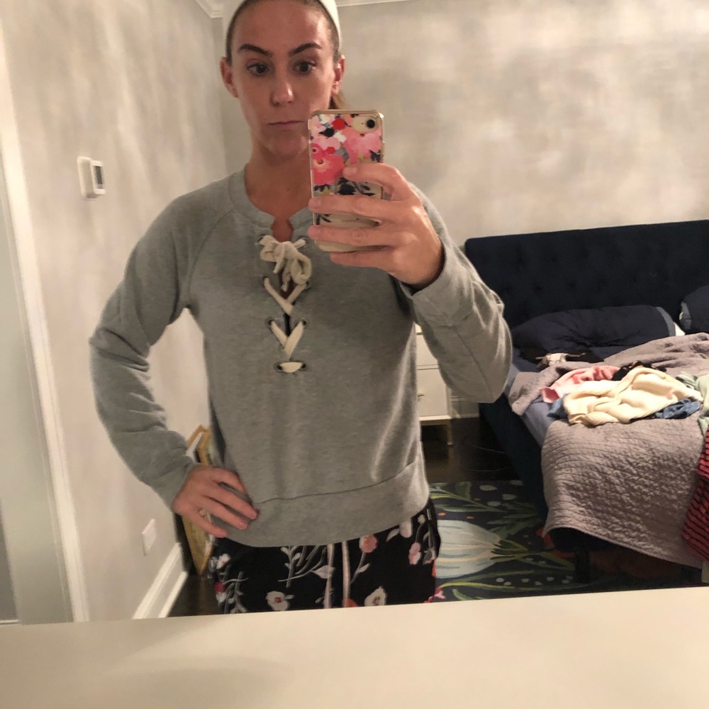 Lace up sweatshirt